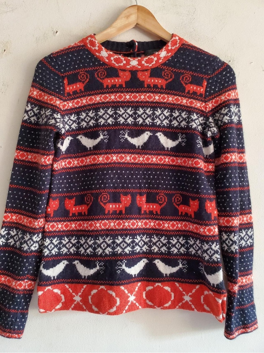 Vintage J.Crew Farmyard Fair Isle Wool Sweater